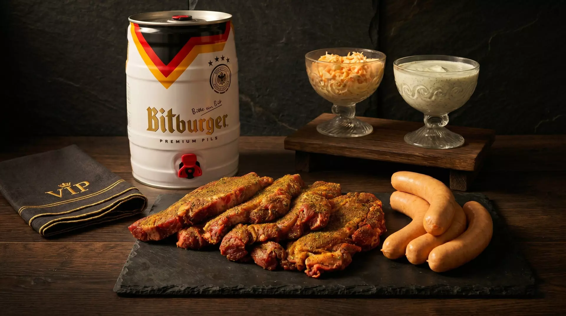 VIP-Spieltags-Fanpaket – Rib Eye Steaks, Chili-Cheese Griller und Bier von Metzgerei Fischer